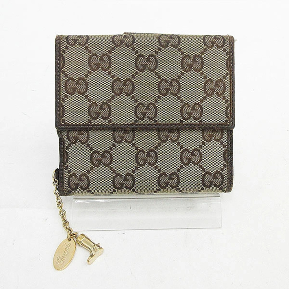 GUCCI GG Canvas Double Snap Wallet Charm
